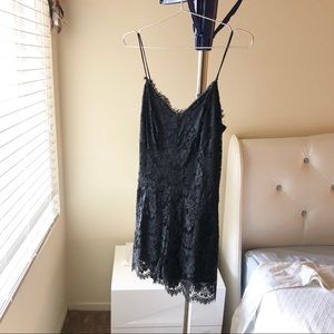 Mustard Seed black lace romper